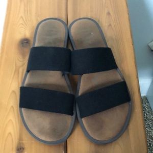 Mad Love Black Strap Sandals